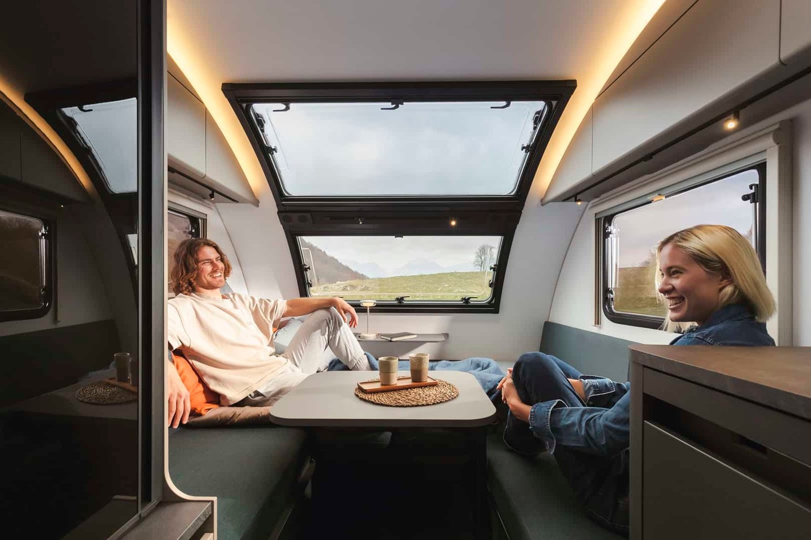 A clean touring caravan prepared and ready for its first spring journey
