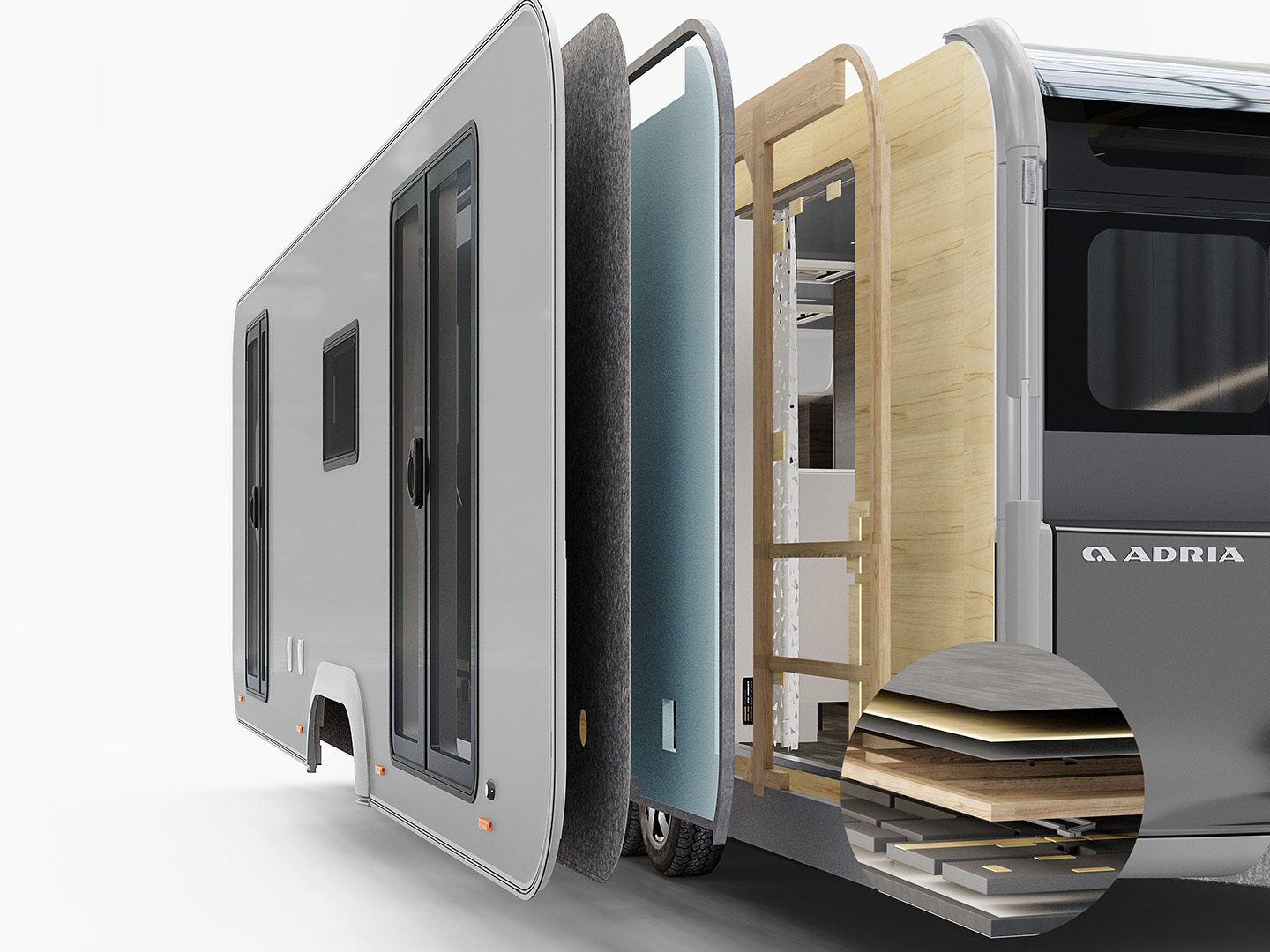 Adria caravan body construction and insulation